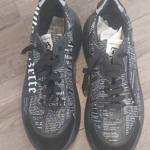 Black Graphic Print Men's Shoes